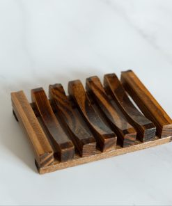 Dark Brown Wooden Rack Soap Dish